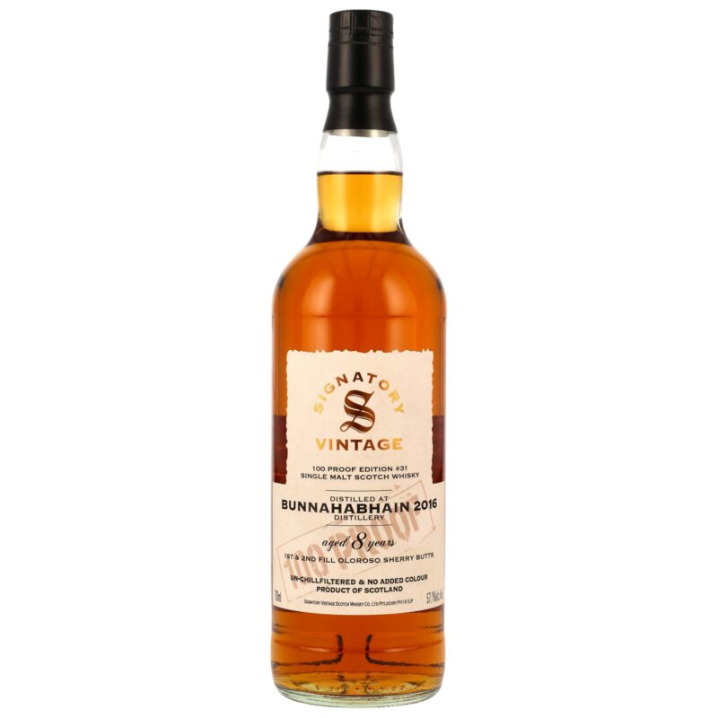 Bunnahabhain 8 (2016/2024) - Signatory 100 PROOF Edition #31 - 1st Fill Oloroso Sherry Butts