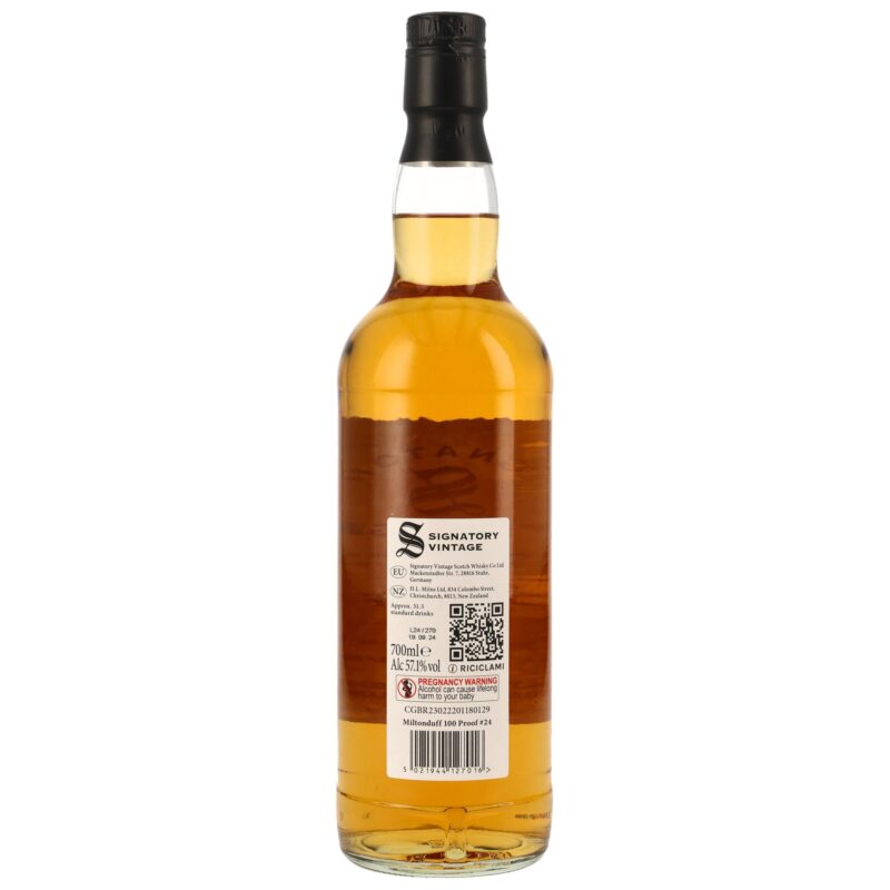 Miltonduff 8 (2015/2024) - Signatory 100 PROOF Edition #24 - 1st Fill Bourbon Barrels – Bild 2