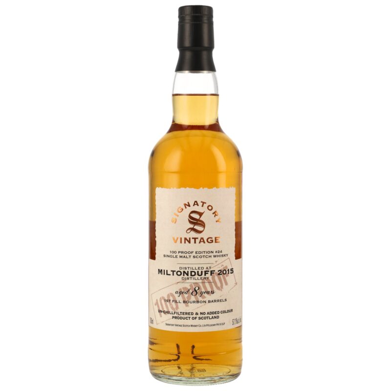 Miltonduff 8 (2015/2024) - Signatory 100 PROOF Edition #24 - 1st Fill Bourbon Barrels