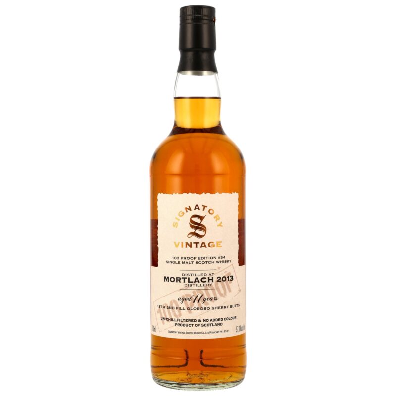 Mortlach 11 (2013/2024) - Signatory 100 PROOF Edition #34 - 1st & 2nd Fill Oloroso Sherry Butts