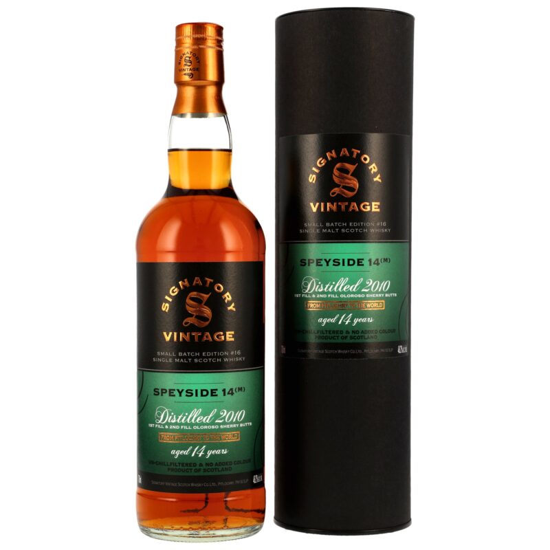 Secret Speyside 14 (2010/2025) - Signatory Small Batch Edition #16 - 1st Fill & 2nd Fill Oloroso Sherry Butts