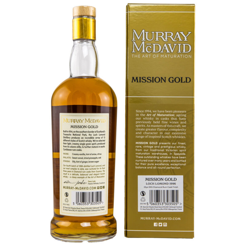 Loch Lomond 25 (1996/2022) - SXG Diamond Rum Cask - Mission Gold Murray McDavid – Bild 2