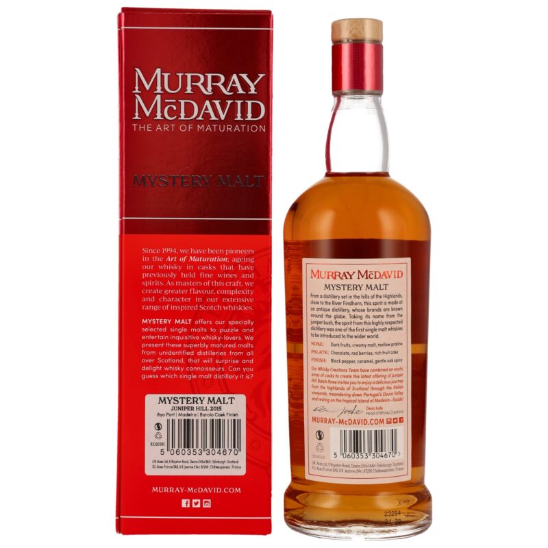 Juniper Hill 8 (2015/2023) - Port, Madeira, Barolo Cask - Mystery Malt Murray McDavid – Bild 2