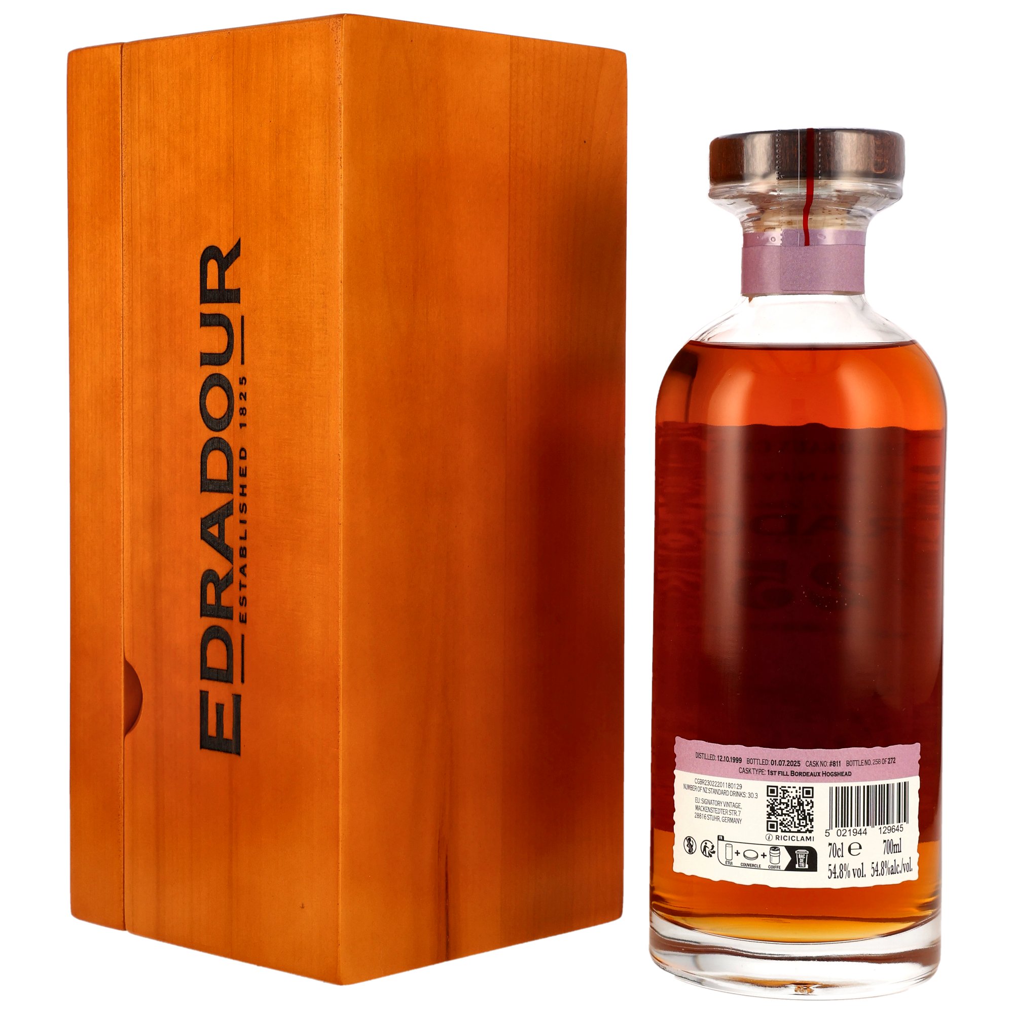 Edradour 25 (1999/2025) - #811 - 1st Fill Bordeaux Cask - 200th Anniversary – Bild 2