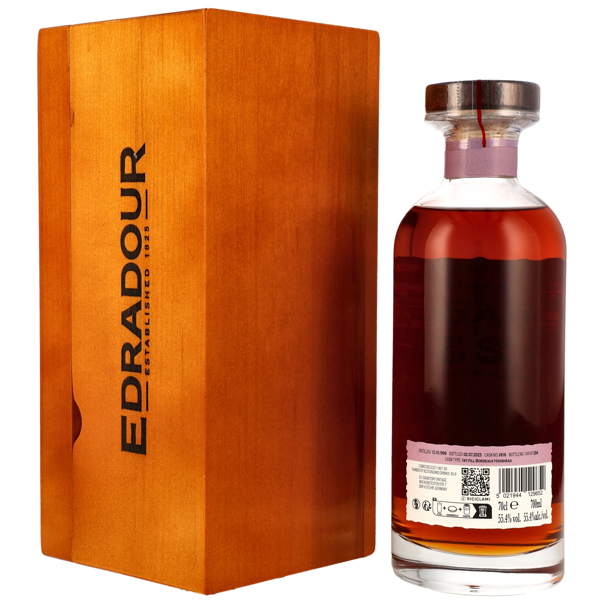 Edradour 25 (1999/2025) - #816 - 1st Fill Bordeaux Cask - 200th Anniversary – Bild 2