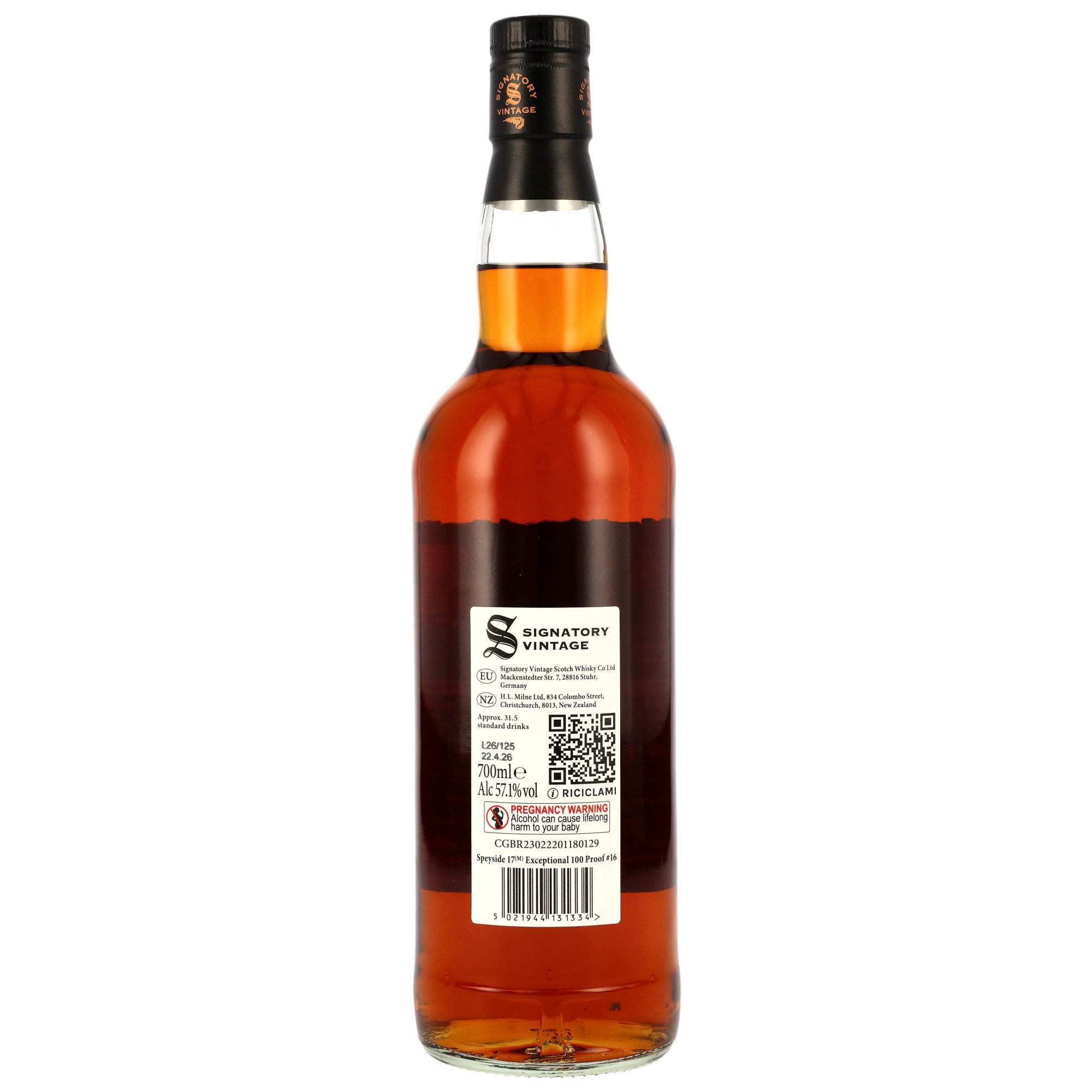 Speyside (M) 17 (2008/2026) - 1st Fill Oloroso Sherry Butts - Signatory 100 PROOF Exceptional Edition #16 – Bild 2