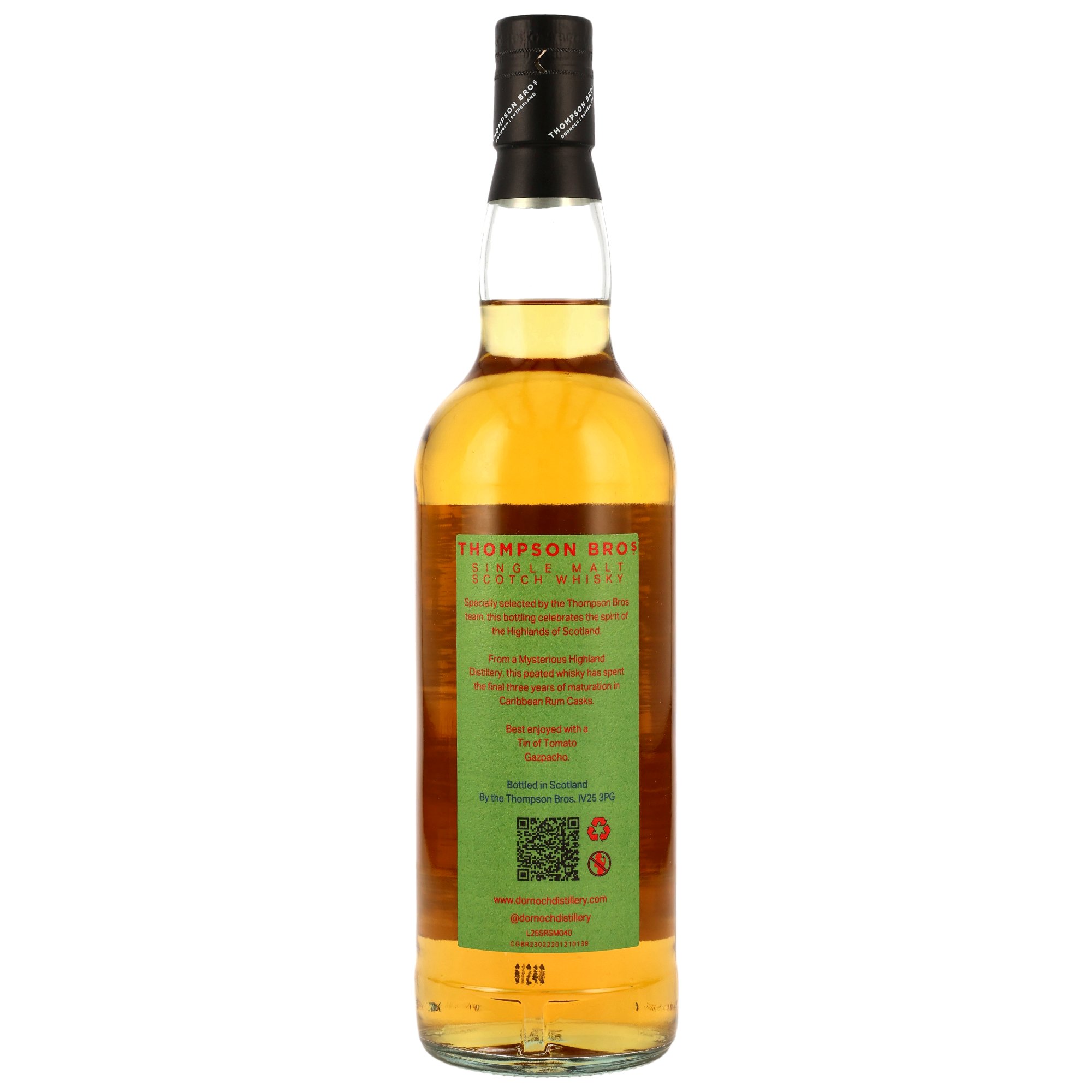 Highland Single Malt Whisky (Peated) 12 - Rum Casks Finish - Thompson Bros. – Bild 2