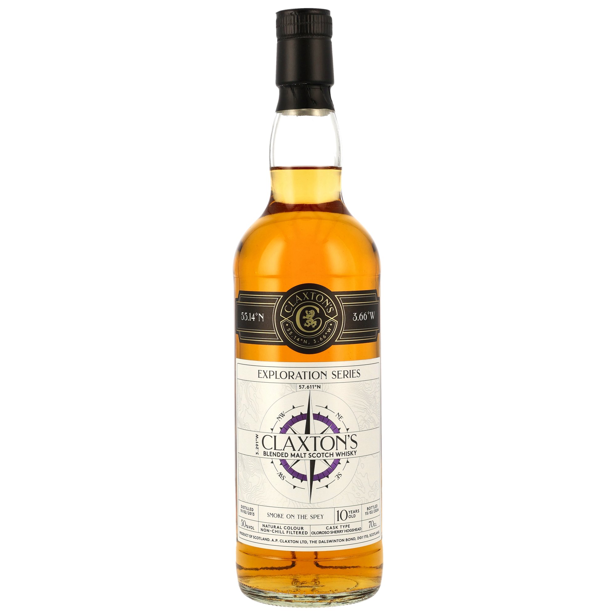 Speyside Peated 10 (2013/2024) - Oloroso Sherry Cask - Blended Malt Scotch Whisky - Claxton's Exploration Series